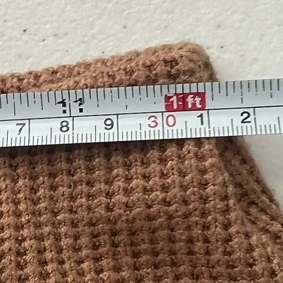 ZENANA‎ Wide Leg Lounge Pants Womens Sz S Deep Camel Waffle Knit Pull On Comfort - Picture 11 of 13